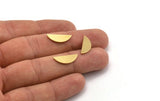 Semi Circle Blank, 24 Raw Brass Half Moon Blanks (18x6x1mm) A4761