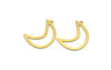 Brass Moon Charm, 12 Raw Brass Crescent Moon Charms With 1 Loop (27x11x0.60mm) A4755