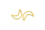 Brass Moon Charm, 12 Raw Brass Crescent Moon Charms With 1 Loop (27x11x0.60mm) A4755