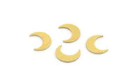 Brass Moon Blank, 100 Raw Brass Crescent Moon Blanks, Brass Blanks (8x3x0.60mm) A4766