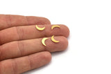 Brass Moon Blank, 100 Raw Brass Crescent Moon Blanks, Brass Blanks (10x3x0.60mm) A4763