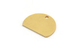 D Shaped Charm, 12 Raw Brass D Shaped Charms With 1 Hole, Pendants, Brass Stamping Tag (12x16x0.80mm) A4598