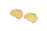 D Shaped Charm, 12 Raw Brass D Shaped Charms With 1 Hole, Pendants, Brass Stamping Tag (12x16x0.80mm) A4598