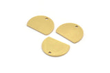 D Shaped Charm, 12 Raw Brass D Shaped Charms With 1 Hole, Pendants, Brass Stamping Tag (12x16x0.80mm) A4598