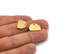 D Shaped Charm, 12 Raw Brass D Shaped Charms With 1 Hole, Pendants, Brass Stamping Tag (12x16x0.80mm) A4598