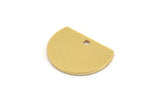 D Shaped Charm, 12 Raw Brass D Shaped Charms With 1 Hole, Pendants, Brass Stamping Tag (12x16x0.80mm) A4596
