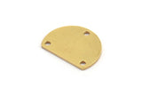 D Shaped Charm, 12 Raw Brass D Shaped Charms With 3 Holes, Connectors, Pendants, Brass Stamping Tag (12x16x0.80mm) A4597