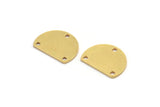 D Shaped Charm, 12 Raw Brass D Shaped Charms With 3 Holes, Connectors, Pendants, Brass Stamping Tag (12x16x0.80mm) A4597