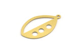 Brass Marquise Charm, 12 Raw Brass Marquise Charms With 1 Loop (27x16x0.60mm) A4735