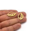 Brass Marquise Charm, 12 Raw Brass Marquise Charms With 1 Loop (27x16x0.60mm) A4735