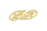 Brass Marquise Charm, 12 Raw Brass Marquise Charms With 1 Loop (26x13x0.60mm) A4736