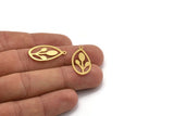 Brass Marquise Charm, 12 Raw Brass Marquise Charms With 1 Loop (26x13x0.60mm) A4736