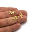 Brass Marquise Charm, 50 Raw Brass Marquise Charms With 1 Loop (18x8.5x0.60mm) A4741