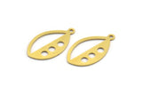 Brass Marquise Charm, 24 Raw Brass Marquise Charms With 1 Loop (22x12.5x0.60mm) A4731