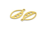 Brass Marquise Charm, 50 Raw Brass Marquise Charms With 1 Loop (18x10x0.60mm) A4734