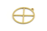 Brass Round Charm, 24 Raw Brass Round Shaped Charms With 1 Loop, Charm Pendants (23.5x21x1mm) A4749