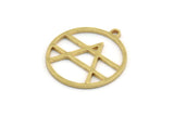 Brass Round Charm, 12 Raw Brass Round Shaped Charms With 1 Loop, Charm Pendants (23.5x21.5x1mm) A4707