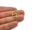 Brass Round Charm, 12 Raw Brass Round Shaped Charms With 1 Loop, Charm Pendants (23.5x21.5x1mm) A4707