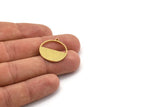 Brass Round Charm, 8 Raw Brass Round Shaped Charms With 1 Loop, Charm Pendants (23.5x21.5x1mm) A4706
