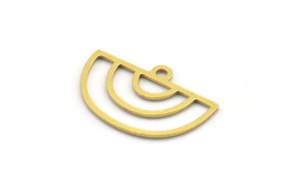 Brass D Shaped Charm, 50 Raw Brass D Shaped Charms With 1 Loop, Earrings, Findings (12x18x0.60mm) A4697