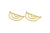 Brass D Shaped Charm, 12 Raw Brass D Shaped Charms With 2 Loops, Connector Findings, Necklace Parts (17x32x0.60mm) A4699