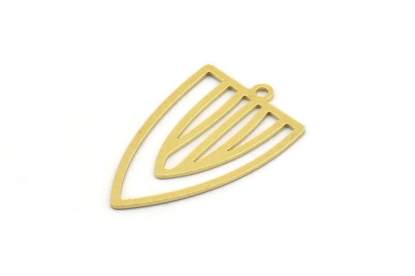 Brass Triangle Charm, 12 Raw Brass Triangle Shaped Charms With 1 Loop (28x17x0.60mm) A4721
