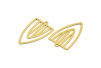 Brass Triangle Charm, 12 Raw Brass Triangle Shaped Charms With 1 Loop (28x17x0.60mm) A4721