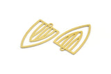 Brass Triangle Charm, 12 Raw Brass Triangle Shaped Charms With 1 Loop (28x17x0.60mm) A4721