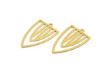 Brass Triangle Charm, 12 Raw Brass Triangle Shaped Charms With 1 Loop (28x17x0.60mm) A4721