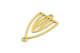 Pirinç Üçgen Charm, 2 Döngülü 24 Ham Pirinç Üçgen Şekilli Charm, Bağlantı Parçaları (22x12x0,60 mm) A4714