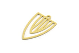 Brass Triangle Charm, 24 Raw Brass Triangle Shaped Charms With 1 Loop (24x14.5x0.60mm) A4719