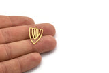 Brass Triangle Charm, 24 Raw Brass Triangle Shaped Charms With 1 Loop (24x14.5x0.60mm) A4719