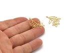 Brass Flower Charm, 24 Raw Brass Flower Shape Charms With 1 Loop, Charm Pendants (29x21x0.60mm) A4825