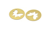 Brass Butterfly Charm, 2 Raw Brass Butterfly Charms With 1 Hole, Earring Findings (43x0.80mm) A4757