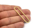 Brass Oval Charm, 8 Raw Brass Oval Charms, Earring Charms (56x12x1mm) A4797