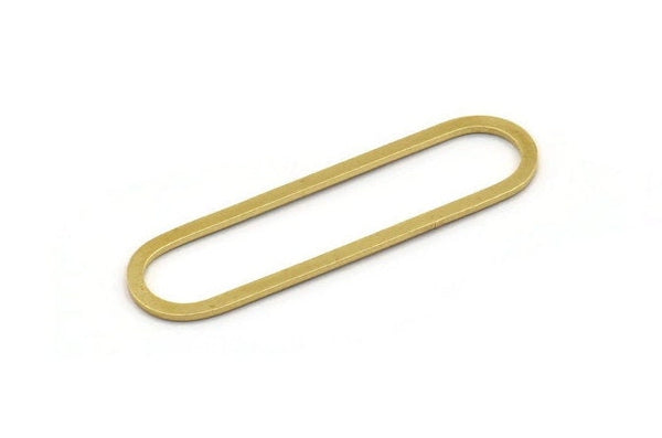 Brass Oval Charm, 8 Raw Brass Oval Charms, Earring Charms (50x13x1mm) A4788