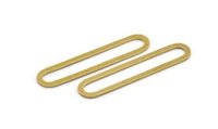 Brass Oval Charm, 8 Raw Brass Oval Charms, Earring Charms (46x9x1mm) A4787