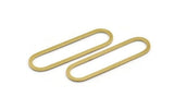 Brass Oval Charm, 8 Raw Brass Oval Charms, Earring Charms (50x13x1mm) A4788