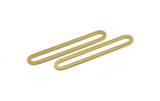 Brass Oval Charm, 8 Raw Brass Oval Charms, Earring Charms (52x8x1mm) A4796