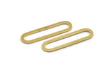 Pirinç Oval Charm, 12 Ham Pirinç Oval Charm, Küpe Charm'ları (35x9x1mm) A4793