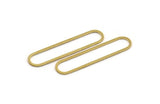 Brass Oval Charm, 12 Raw Brass Oval Charms, Earring Charms (47x11x1mm) A4777