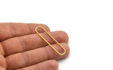Brass Oval Charm, 12 Raw Brass Oval Charms, Earring Charms (47x11x1mm) A4777