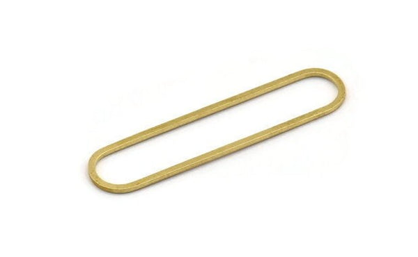 Brass Oval Charm, 12 Raw Brass Oval Charms, Earring Charms (47x11x1mm) A4777