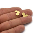 Brass Heart Blank, 24 Raw Brass Heart Blanks, Stamping Blanks (11x14x0.60mm) A4817