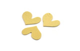 Brass Heart Blank, 24 Raw Brass Heart Blanks, Stamping Blanks (11x14x0.60mm) A4817