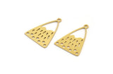 Brass Mountain Charm, 12 Raw Brass Mountain Shaped Charms With 1 Loop (22x16x0.60mm) A4824