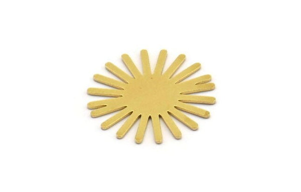 Brass Sun Blank, 12 Raw Brass Sun Blanks, Charm Pendants (21x0.60mm) A4822