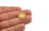 Brass Sun Blank, 12 Raw Brass Sun Blanks, Charm Pendants (21x0.60mm) A4822