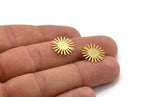 Brass Sun Blank, 24 Raw Brass Sun Blanks, Charm Pendants (15x0.60mm) A4823