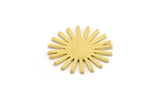 Brass Sun Blank, 24 Raw Brass Sun Blanks, Charm Pendants (15x0.60mm) A4823